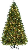 Yaheetech 7.5ft Pre-lit Christmas Tree with 550 Warm White Lights, Green