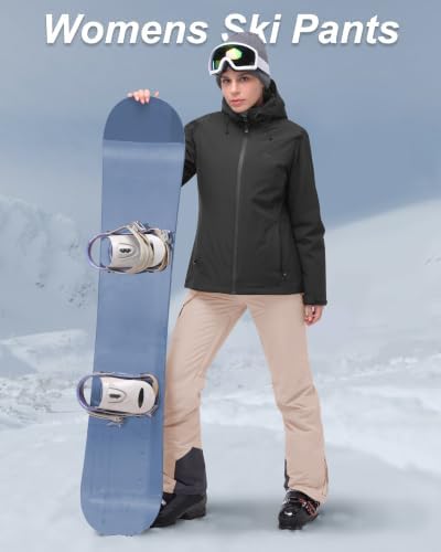 33,000ft Women's Insulated Snow Pants Waterproof Ski with Boot Gaiters