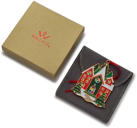 Wallace Wonders of Christmas Cardinal Ornament 2023-14th Edition Gold-Plated Enamel Holiday Collectible with Gift Box and Velvet Pouch