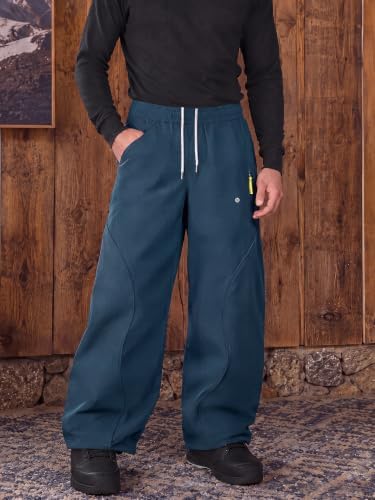 Men's Water-Repellent Ski Snow Hiking Pants Baggy Straight Leg