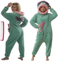 Halloween Adult Big Mouth Monster Onesie, Goofy Coral Fleece Couple Pajamas