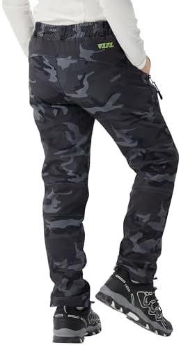 WULFUL Kids Waterproof Snow Ski Pants Boys Girls Outdoor Winter Fleece Hiking Insulated Snowboard Pants