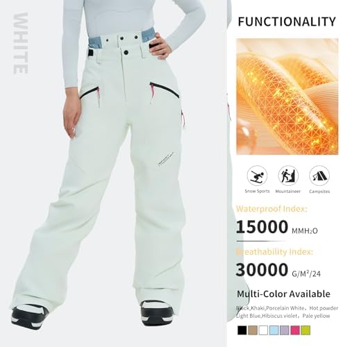 Womens Mens Ski Pants 3L Snowboard Snow Pants Insulated