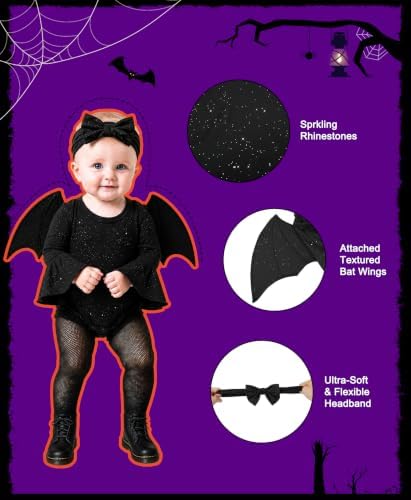 Halloween Baby Bat Costume for Toddler Girl Kids Halloween Party Outfit