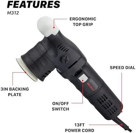 Maxshine 6” M21 Pro & 3” M312 Dual Action Polisher Combo – 21mm & 12mm Car Buffer Set, 6-Speed, 5/16”-24 Thread – Auto Detailing Tool for Cars, Trucks, SUVs & Boats, Swirl & Scratch Removal
