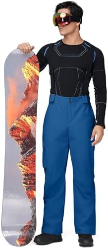 Men's Ski Snow Pants Insulated Waterproof Snowboard Cargo Pants Bibs Regular Fit