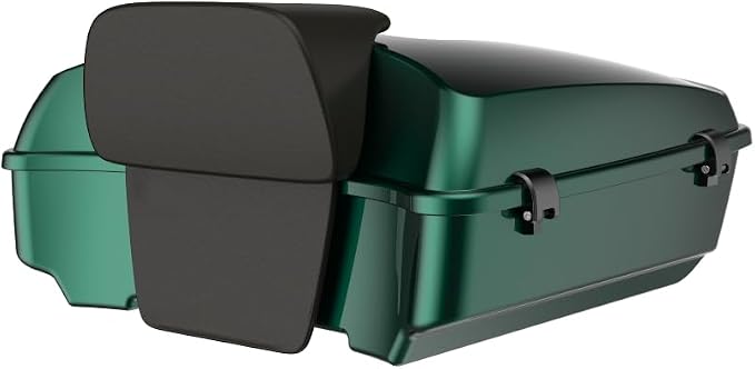 Advanblack Road Glide Tour Trunk Pack Alpine Green Chopped Tour Trunk Pack Backrest Pad for '97-'25 Harley Touring Road King Street Glide Electra Glide CVO models