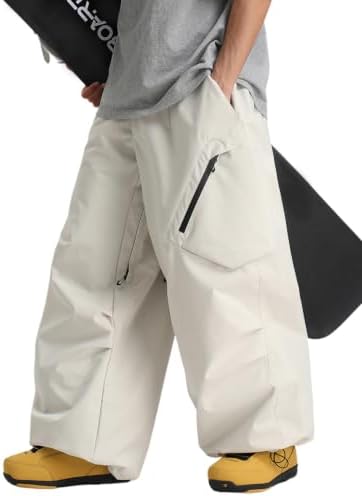 GSOU SNOW Mens Womens Ski Snow Pants Baggy Snowboard Pants Waterproof