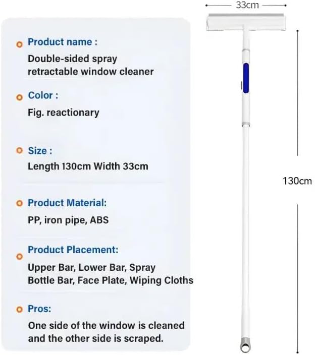 Squeegee for Window Cleaning,Squeegee for Window Cleaning with Spray, New Double-Sided Spray Expansion Window Cleaner, Spray Window Cleaning Brooms, Detachable Assembly Glass Cleaning Mop, 3