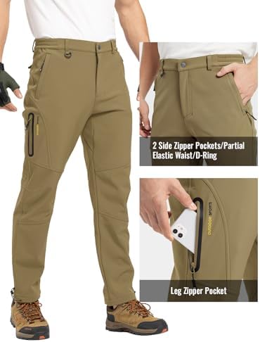 Rdruko Men's Snow Pants Waterproof Ski Pants Insulated Trousers