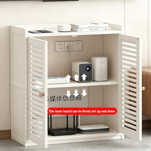 Router Storage Cabinet with Adjustable Shelves,Wifi Router Box Hider