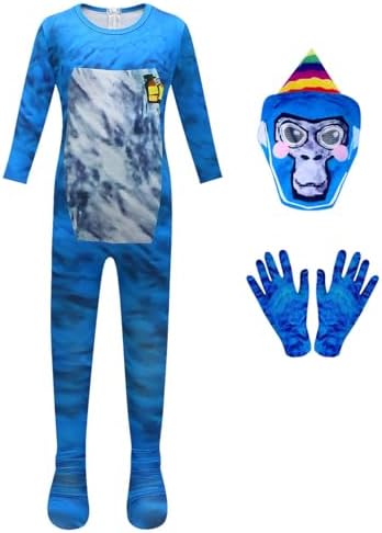 Kids Boy Costume Halloween Dress Up Cosplay Outfits Jumpsuit Party Playwear with Mask