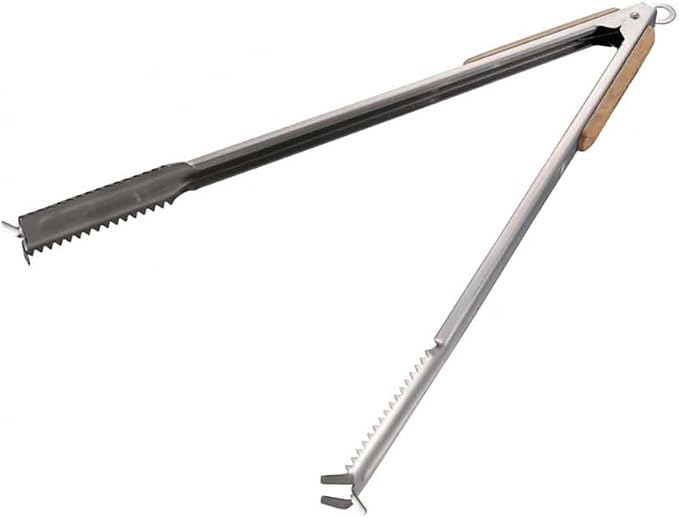 Captain Stag UG-3228 / UG-3231 / UG-3273 Outdoor BBQ Tongs, Wood Grip, Stainless Steel, Stopper Included