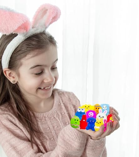 Easter Party Favors, 120Pcs Squishies Toys for Kids, Mochi Squishy Bulk, Kawaii Mini Squeeze Toys, Easter Basket Stuffers, Egg Fillers, Classroom Prizes for Boys Girls(Random)