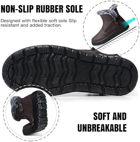 SHIBEVER Winter Snow Boots for Women: Waterproof Ankle Warm Fur Lined Boot