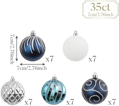 Valery Madelyn 35ct Christmas Tree Decorations Ball Ornaments 2.76 Inches