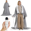 Bedsure Ribbed Wearable Heated Blanket with Foot Pocket & Sleeves 50x71+18"