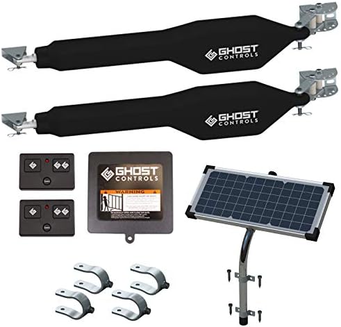 Ghost Controls Heavy Duty Dual Solar Automatic Gate Opener with Dual Premium Wireless Keypads