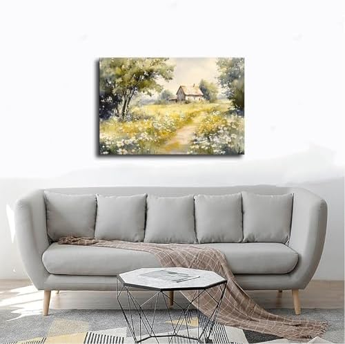 JDBeehpy Wildflower Path Botanical Canvas Wall Art Unframed 20x30inch