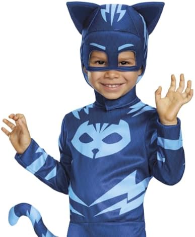 Catboy Costume for Kids, Official PJ Masks Costume Jumpsuit