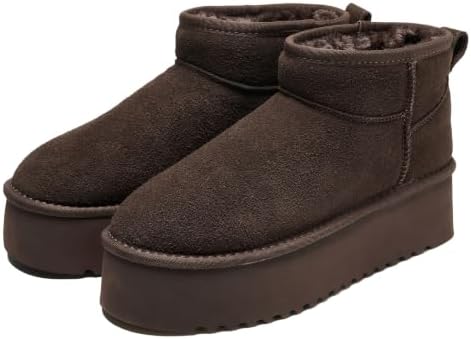 Project Cloud 100% Genuine Leather Ankle Boots for Women Platform Boots