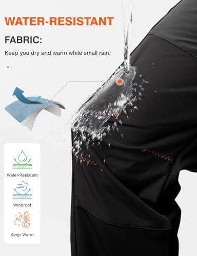 TBMPOY Men's Snow Ski Hiking Pants Waterproof Winter Fleece Lined Pants Camping Skiing Ice Fishing Pants with Belt