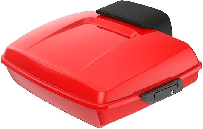 Advanblack Road Glide Tour Trunk Pack Scarlet Red Razor Tour Trunk Pack Backrest Pad for '97-'25 Harley Touring Road King Street Glide Electra Glide CVO models