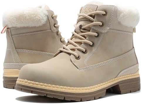 COTTIMO Womens Snow Hiking Winter Boots Casual Fur Lined Fashion Boots
