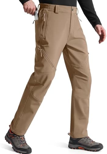 FREE SOLDIER Men's Fleece Lined Pants Softshell Snow Ski Pants