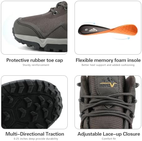 NORTIV 8 Men's Mid Top Waterproof Hiking Boots