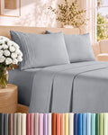 Cal King Size 4 Piece Sheet Set - Breathable & Cooling Sheets - Steel Blue