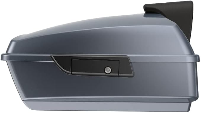 Advanblack Road Glide Tour Trunk Pack Gauntlet Grey Metallic Chopped Tour Trunk Pack Backrest Pad for '97-'25 Harley Touring Road King Street Glide Electra Glide CVO models
