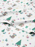 Christmas Sheet Set, Christmas Dinos, Holiday Xmas Bedding Set - Cal King