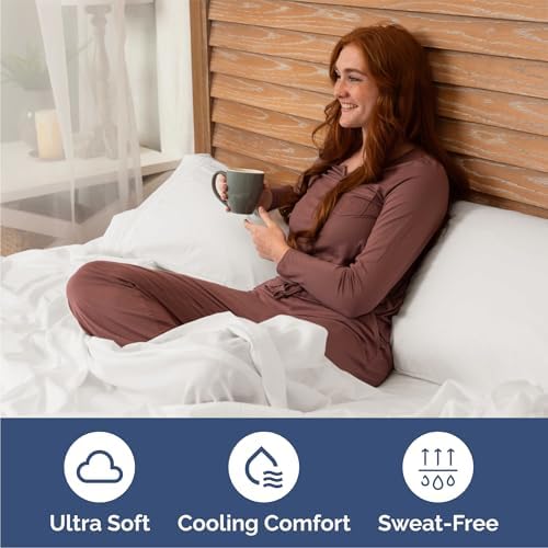 Queen Size 4 Piece Sheet Set - Breathable & Cooling Sheets - Antique White