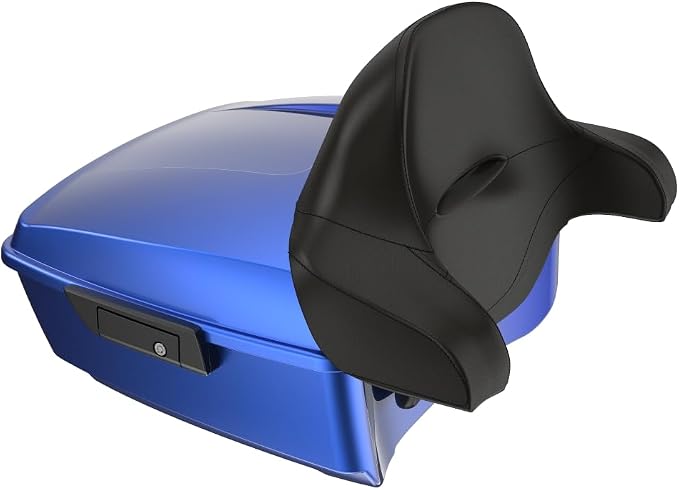 Advanblack 2026 Road Glide Tour Trunk Pack Aurora Blue Denim King Tour Trunk Pack+Wrap-Around Backrest Pad Fits For Harley Touring CVO Road King Street Glide Electra Glide Ultra Limited 1997-2026