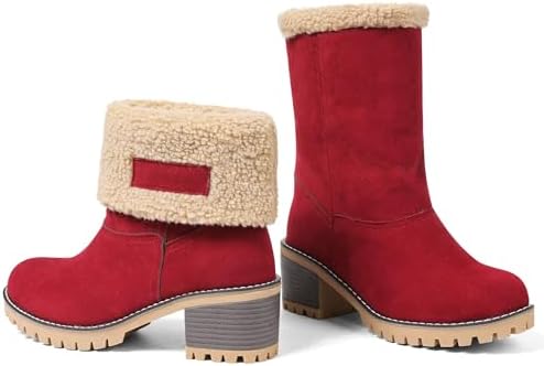 AOSPHIRAYLIAN Snow Boots Women Fur Lined Winter Boots Slip on Warm Shoes