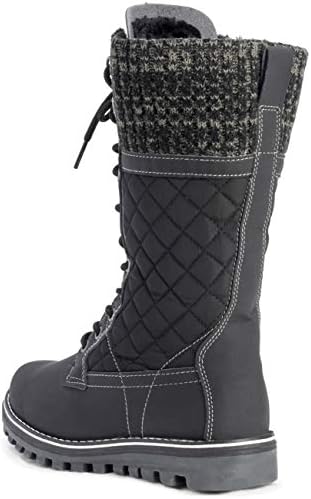 POLAR Womens Faux Fur Warm Thermal Waterproof Outdoor Walking Snow Winter Rubber Sole Calf Boots