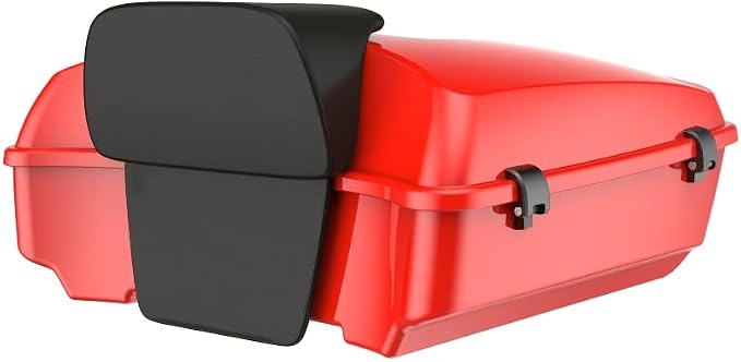 Advanblack Road Glide Tour Trunk Pack Performance Orange Chopped Tour Trunk Pack Backrest Pad for '97-'25 Harley Touring Road King Street Glide Electra Glide CVO models