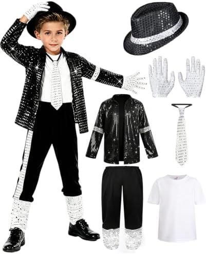 6PCS Dance Star Costume for Kid, Pop Outfit for Boys Stage Cosplay
