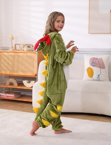 Animal Onesie Pajamas for Kids, Soft Flannel Halloween Cosplay Costume for Boys Girls