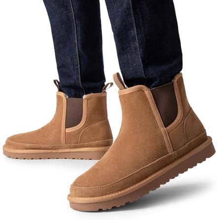 Bruno Marc Men's FuzzyGo Winter Chelsea Boots