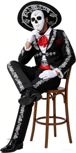 Spooktacular Creations Halloween Mens Day of The Dead Costume, Mariachis Skeleton Costume