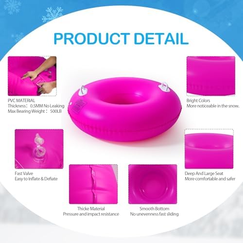 Shappy 4 Pack Inflatable Snow Tubes Heavy Duty