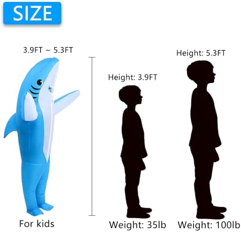 KMiKE Inflatable Shark Costume for Adults & Kids