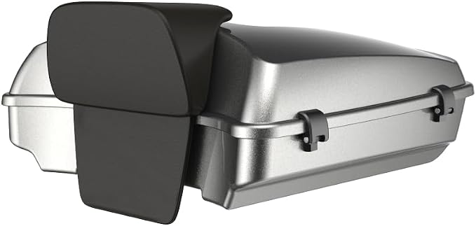 Advanblack Road Glide Tour Trunk Pack Mercury Silver Razor Tour Trunk Pack Backrest Pad for '97-'25 Harley Touring Road King Street Glide Electra Glide CVO Models
