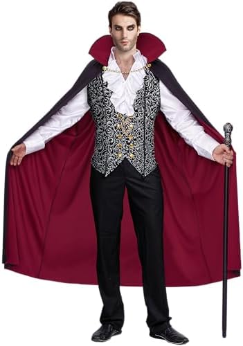 Spooktacular Creations Halloween Men Vampire Costume,Halloween Men's Vampire Cape, Dracula Costume Men
