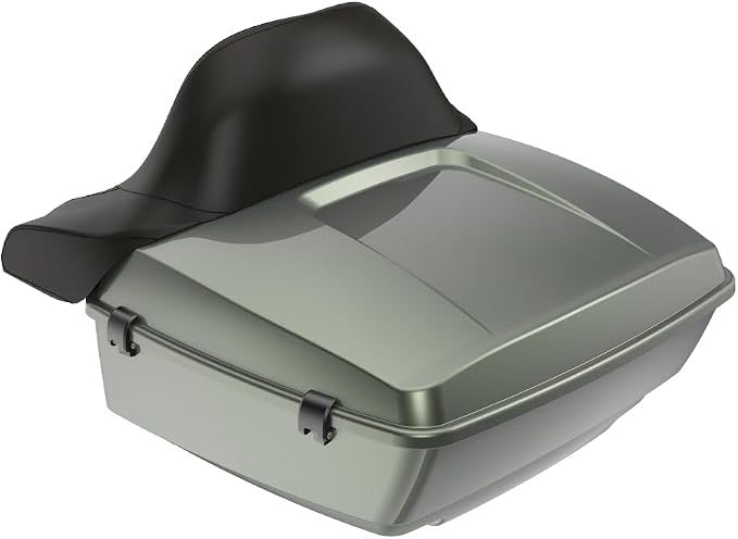 Advanblack Road Glide Tour Trunk Pack Deadwood Green Glossy King Tour Trunk Pack Luggage +Wrap-Around Backrest Pad for '97-'25 Harley Touring Road King Street Glide Electra Glide CVO models