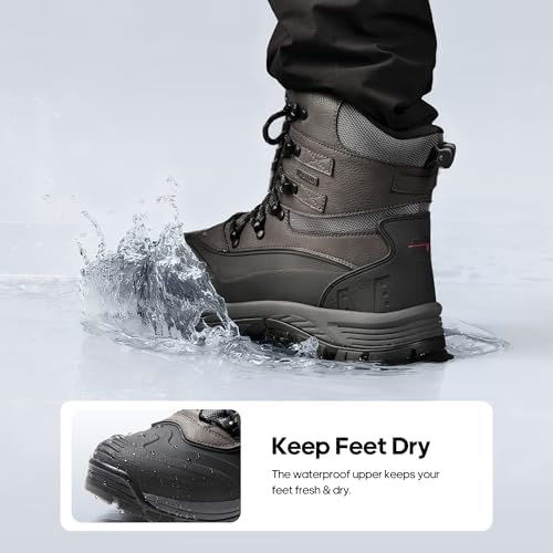 NORTIV 8 Men's Insulated Waterproof Winter Snow Boots