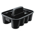 Rubbermaid Commercial Products Deluxe Carry Caddy, Black, Cleaning Storage for Wipes/Spray Bottles/Brushes/Dustpans/Gloves, Pack of 6