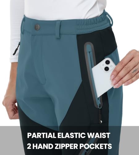 YSENTO Women's Hiking Pants Fleece Lined Winter Waterproof Insulated Snow Ski Work